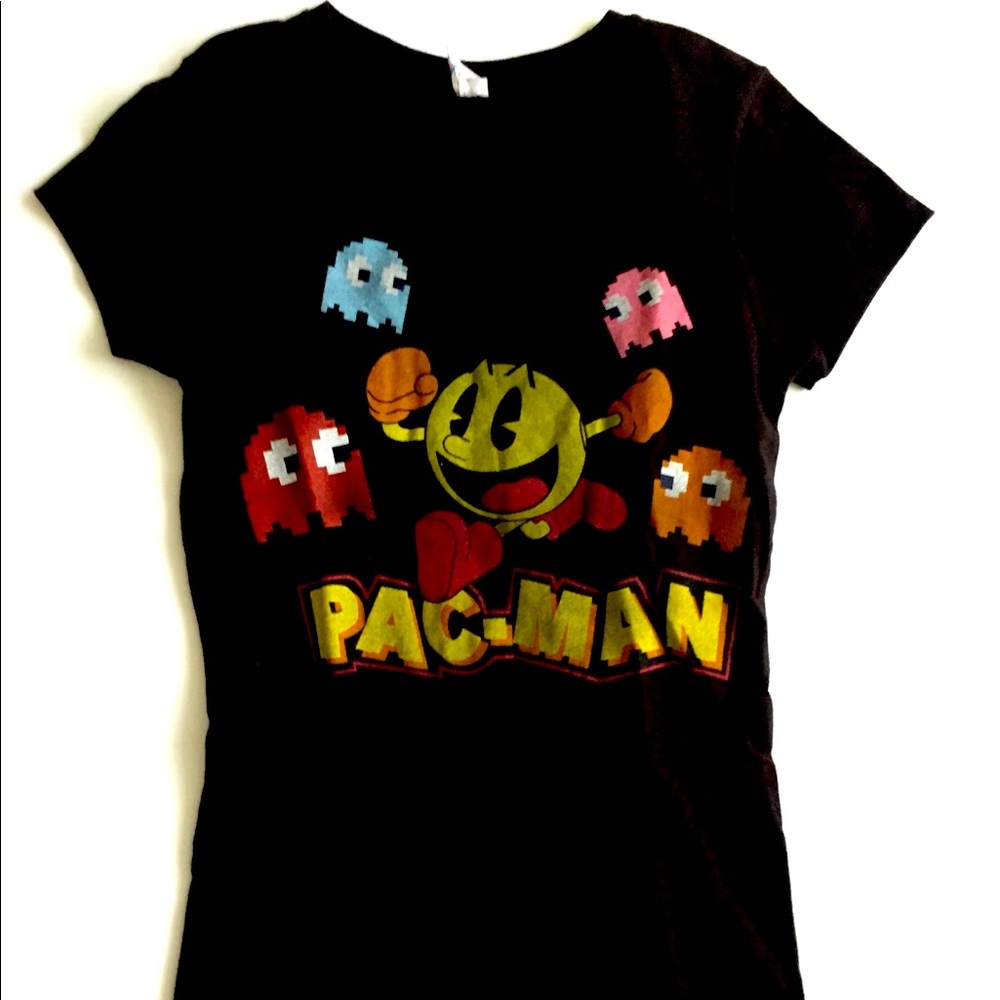 PAC-MAN BLACK LADIES T-SHIRT - Picture 2 of 4